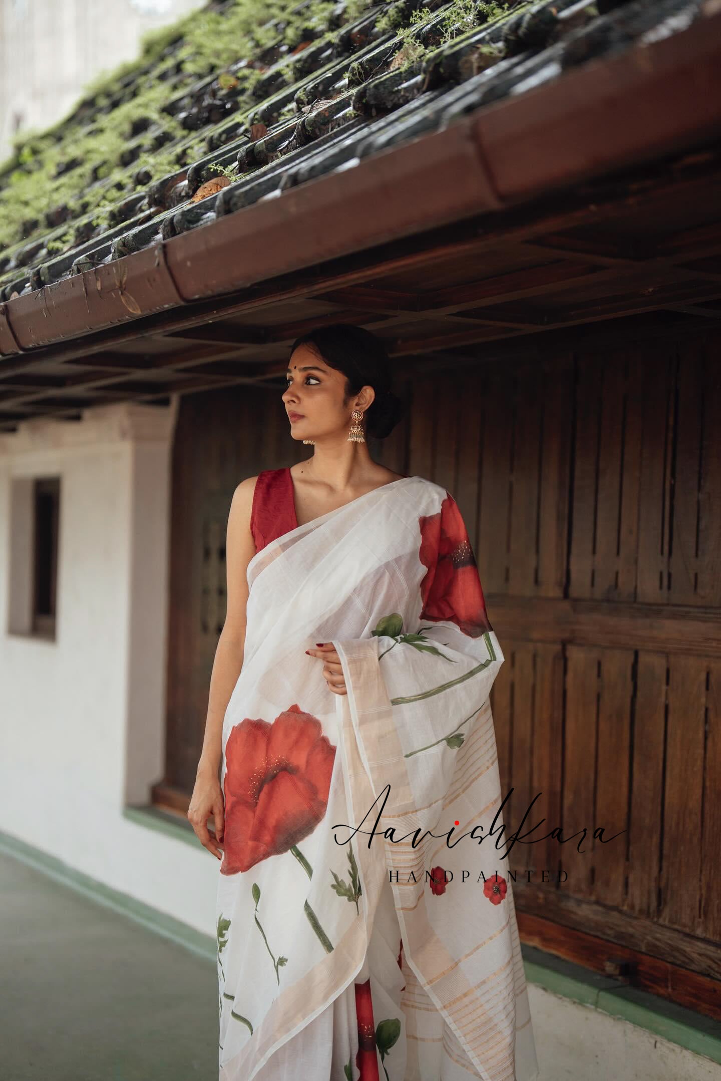 Poppies | Hand-painted Saree
